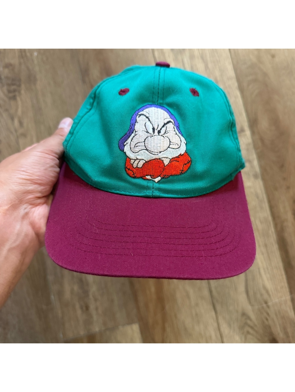 Vtg 1994 Disney Snow White Grumpy VHS Promo Snapback Hat